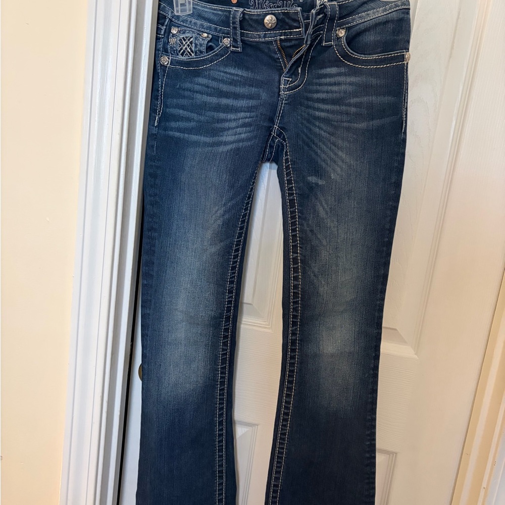 Miss Me Women's Boot Cut Jeans - Medium Wash Blue - Picture 5 of 8